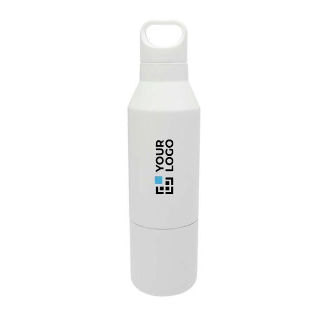 Botella termo de acero inoxidable reciclado con taza extraíble 600ml
