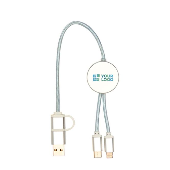 Cable de aluminio y plástico reciclado con carga rápida 5 en 1