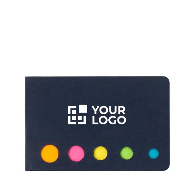 Notas adhesivas en 5 distintos colores con tapa de cartón