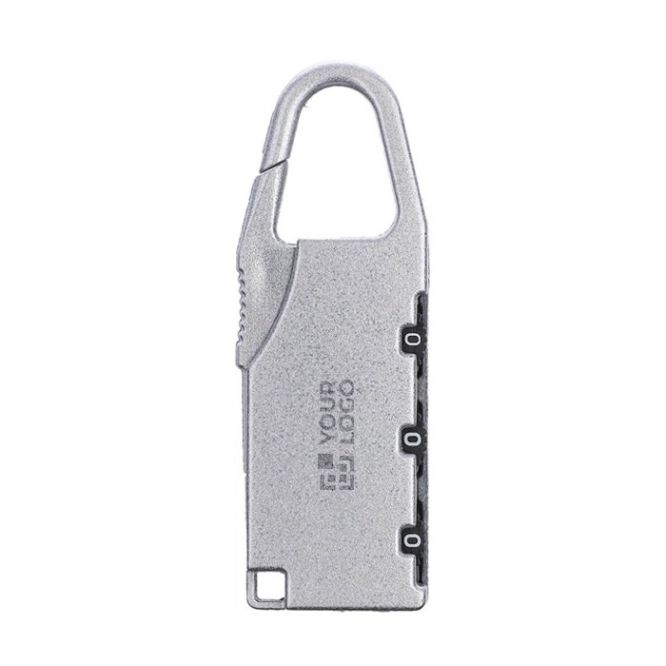 Candado numérico hecho de zinc personalizable con mosquetón