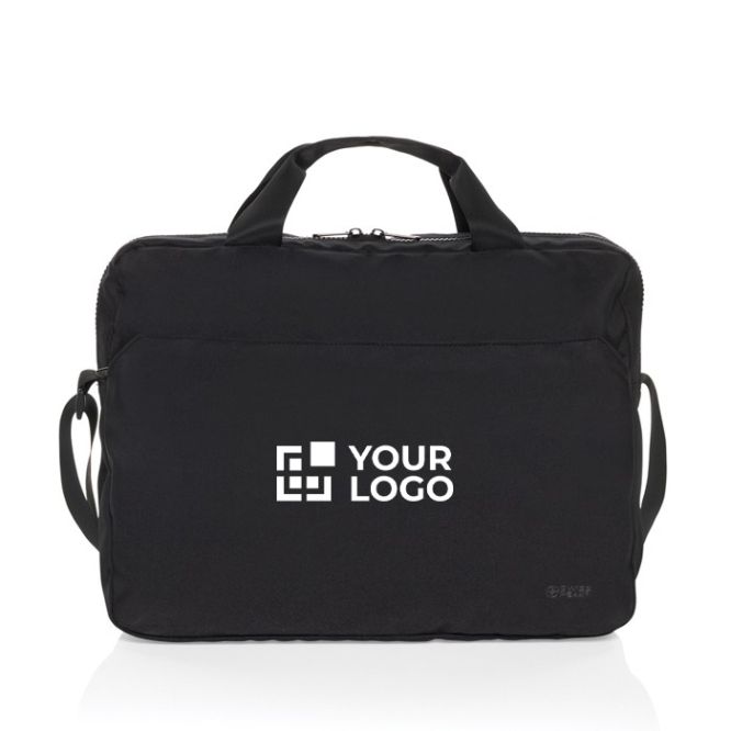 Maletín de RPET con un elegante diseño para PC 15,6'' Swiss Peak color negro vista de impresión