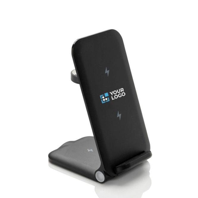 Cargador inalámbrico 3 en 1 de aluminio reciclable de 15W