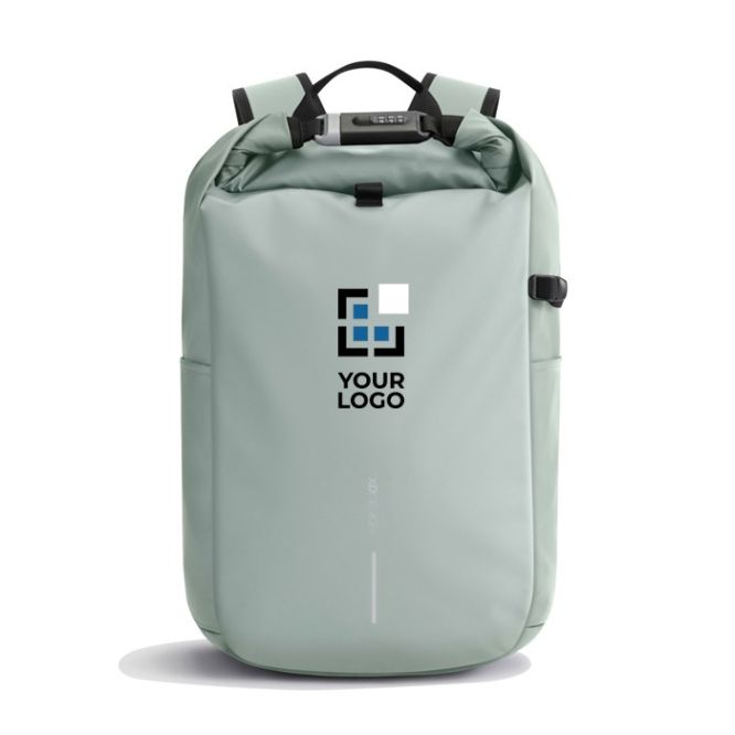 Mochila antirrobo resistente al agua capacidad 26L y PC 16'' color verde oliva vista de impresión