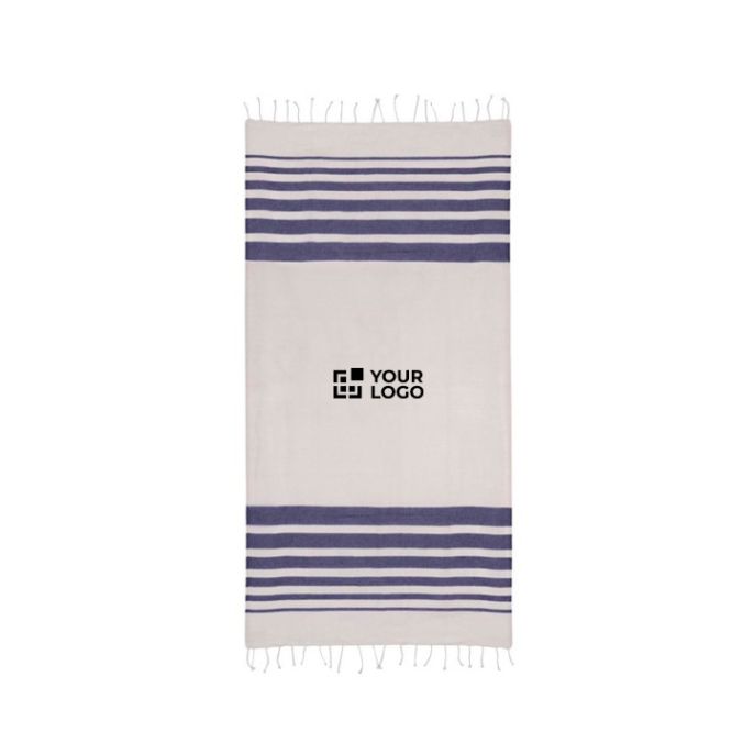 Pareo de algodón reciclado y poliéster con flecos 150 g/m2