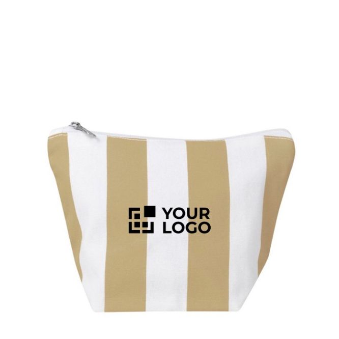 Neceser de algodón reciclado con diseño de rayas verticales