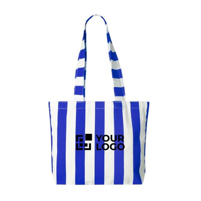 Bolsa para la playa de algodón reciclado con diseño a rayas