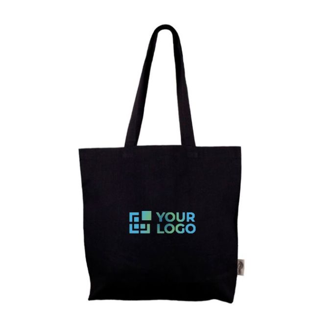 Bolsa de 100% algodón con bolsillo en el interior 140 g/m2 color negro vista principal