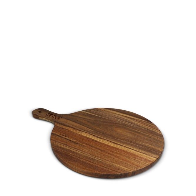 Plato de madera de acacia ideal para pizzas, bocadillos y tapas