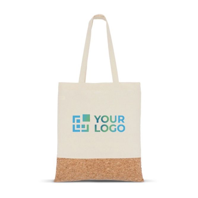 Bolsa de algodón con detalle de corcho en la base 170 g/m2
