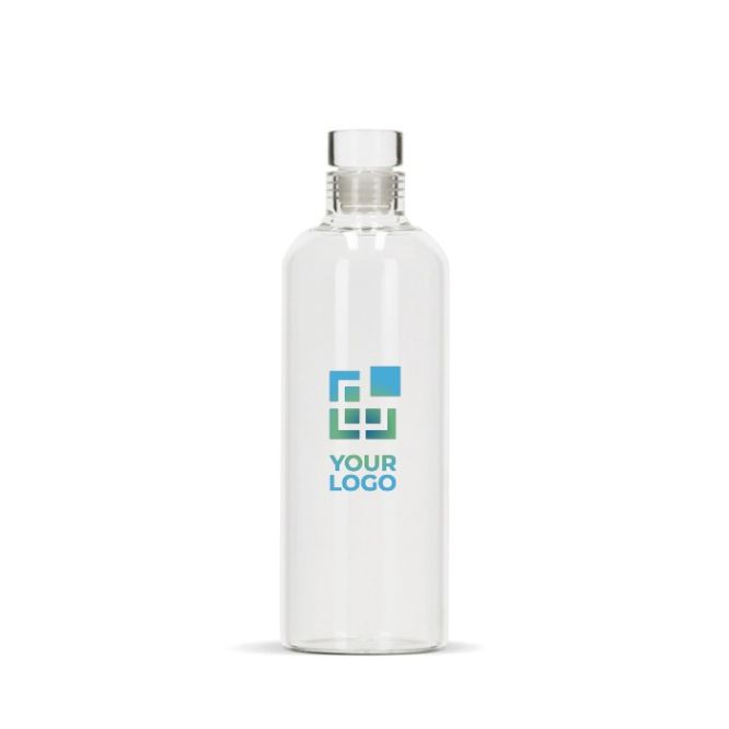 Botella de vidrio de borosilicato con tapón flexible de vidrio 750ml