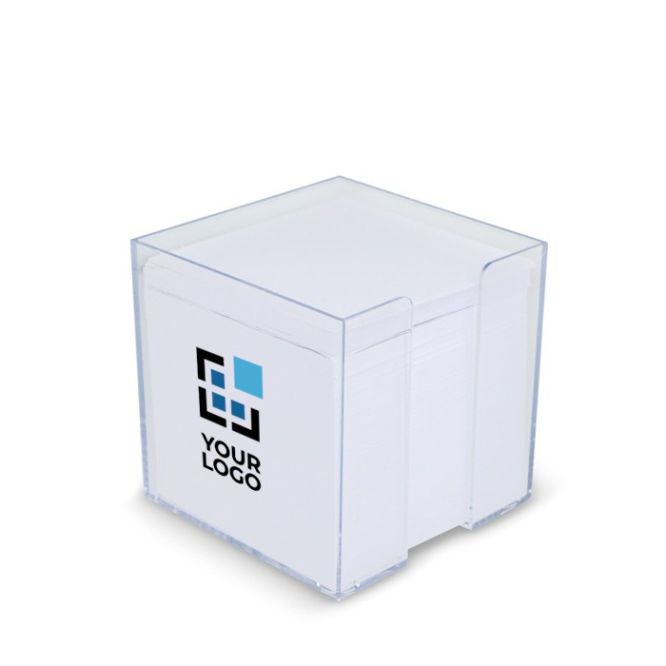 Cubo de notas de 800 hojas lisas FSC en caja de cubo 10x10x10cm