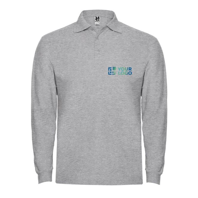 Polo de algodón de manga larga con puños canalé 220 g/m2 Roly Direct Estrella 