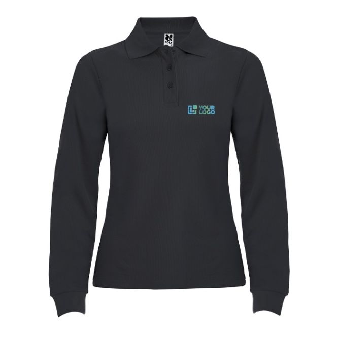 Polo de algodón de manga larga para mujer 220 g/m2 Roly Direct Estrella 