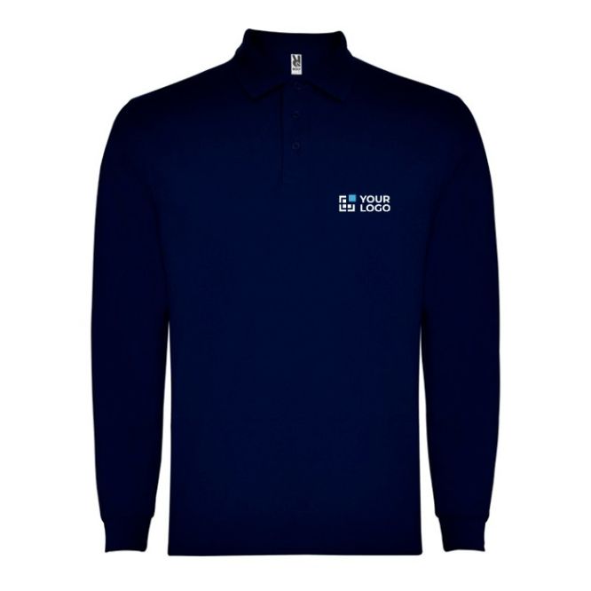 Polo de poliéster y algodón de manga larga 220 g/m2 Roly Direct Carpe 