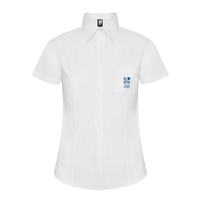 Camisa laboral para horeca de manga corta de poliéster 130 g/m2 Roly Sofia 