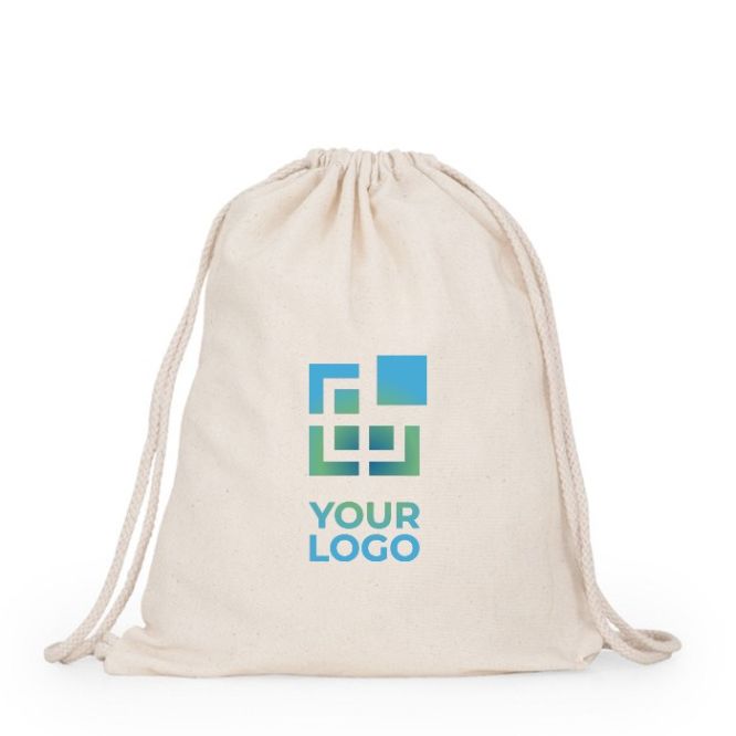 Mochila de cuerdas natural de algodón con cordones ajustables