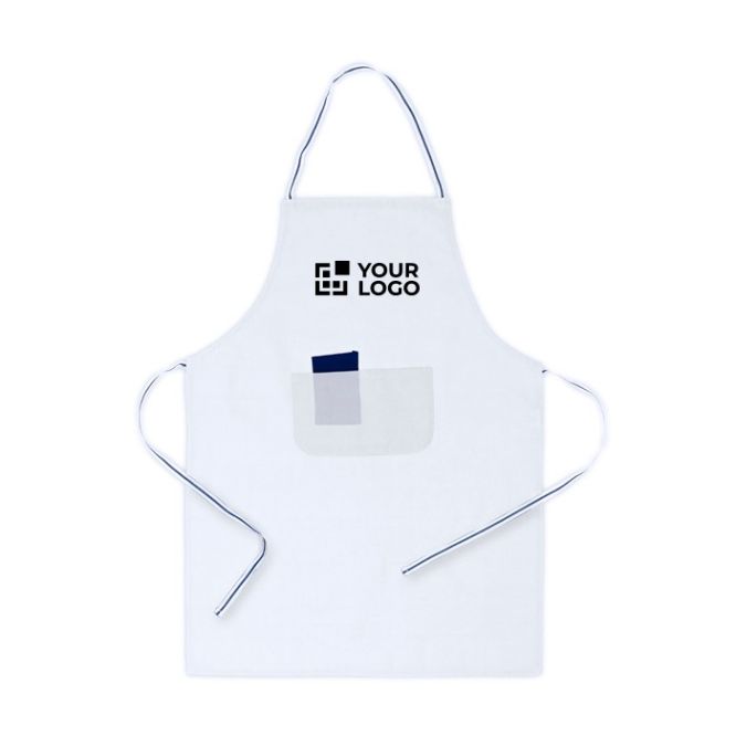 Delantal de algodón y poliéster con corte por encima de la rodilla