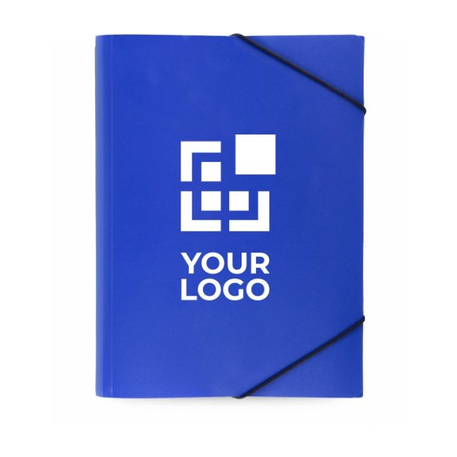 Carpeta con acabado translucido en varios colores y cierre elástico