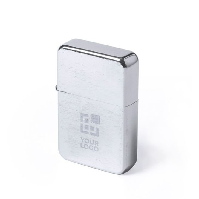 Encendedor metálico mate de mecanismo de piedra recargable