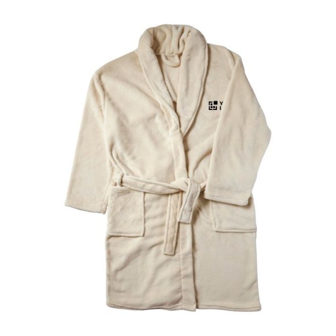 Albornoz de fibra polar con 2 bolsillos frontales talla única