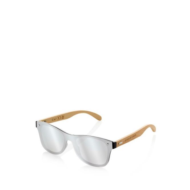 Gafas de sol eco con patillas de bambú y lentes espejo UV400