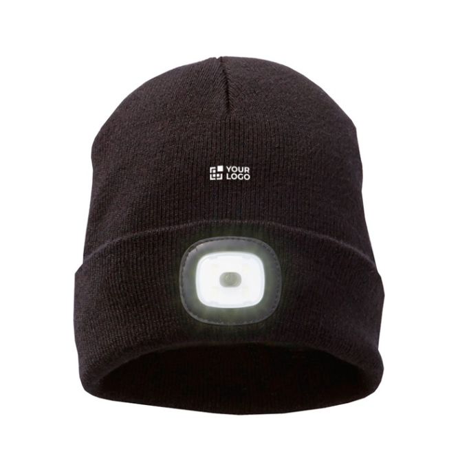 Gorro de punto elástico estilo canalé con LED frontal 92 g/m2