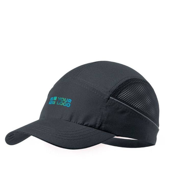 Gorra deportiva de microfibra con redecilla en los laterales
