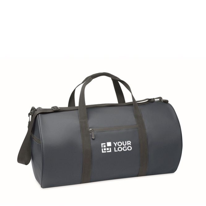 Bolsa de viaje de poliéster y PU con compartimientos laterales