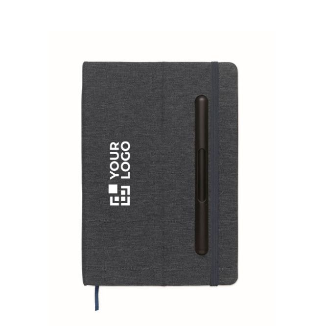 Libreta de tapa dura con función de soporte para móvil A5 papel a rayas