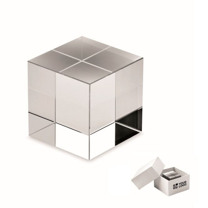 Elegante premio en forma de cubo de cristal para personalizar