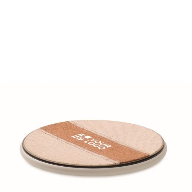 Cargador inalámbrico de teléfono hecho de algodón y corcho 15W