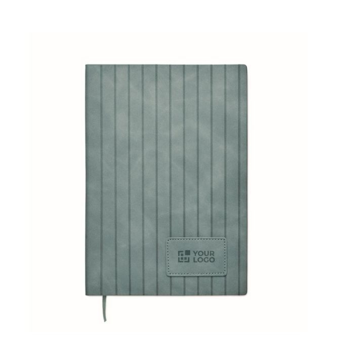 Libreta de tapa suave de cuero sintético ahumado A5 hojas a rayas