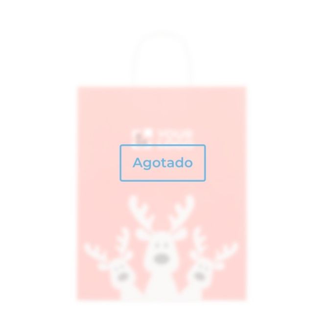 Bolsa de regalo navideña de papel en tamaño grande hecho en EU color rojo vista de impresión - agotado