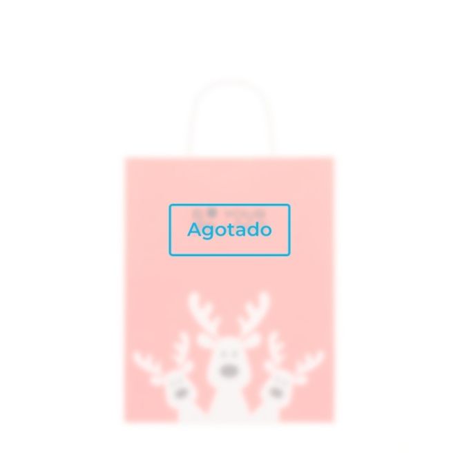 Bolsa de regalo navideña de papel en tamaño mediano hecho en EU color rojo vista de impresión - agotado