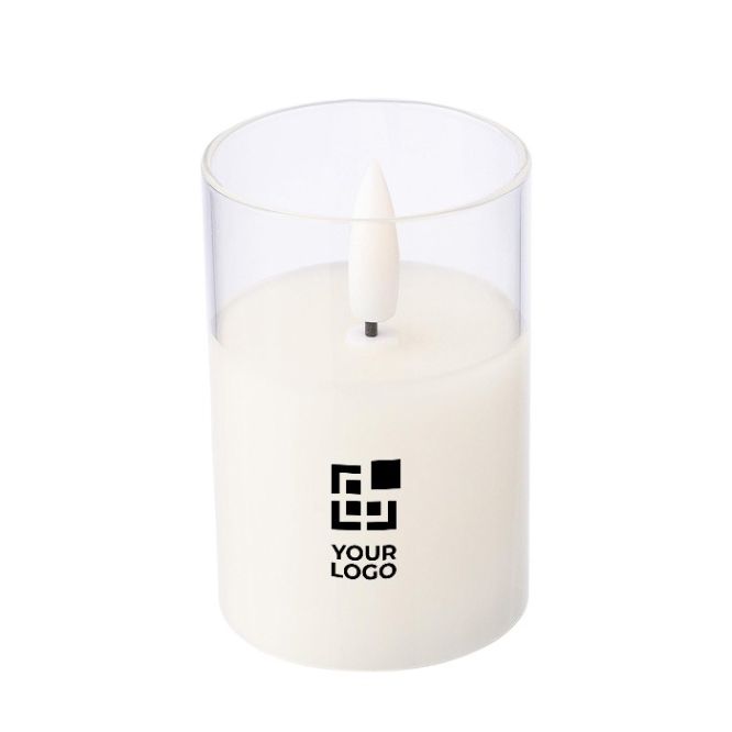 Vela LED con efecto de llama realista en tarro de vidrio