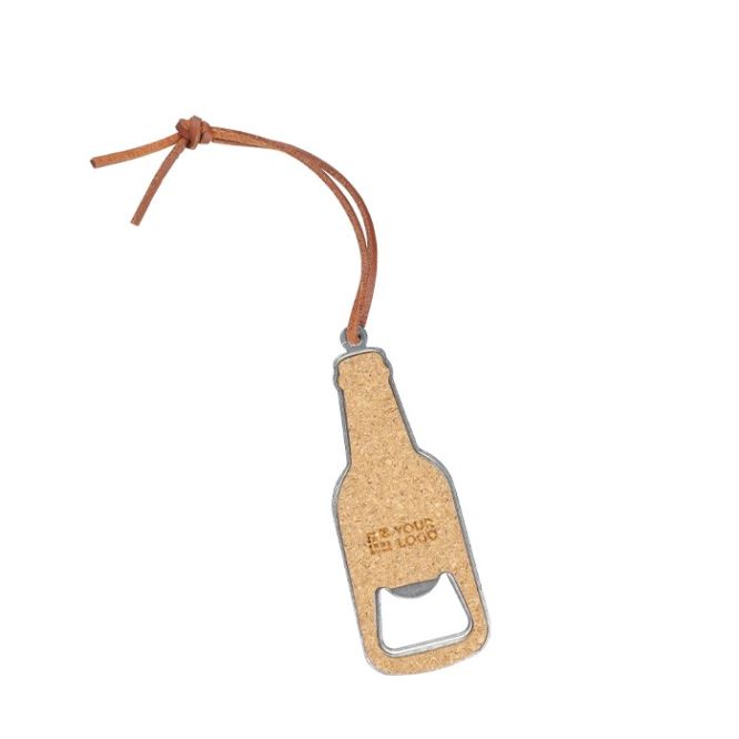 Abrebotellas de corcho en forma de botella con cordón para colgar