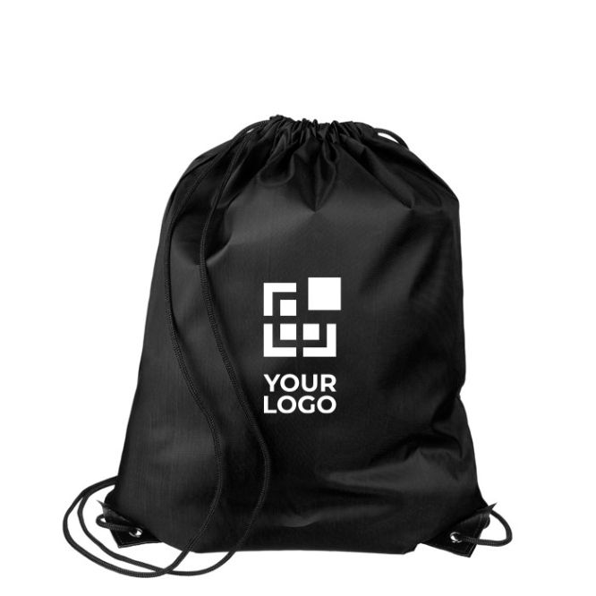 Mochila de cuerdas de poliéster con las esquinas y cuerdas negras