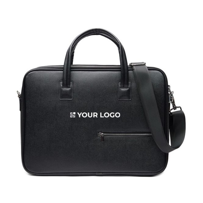 Maletín en material reciclado con asas resistentes y correa 15