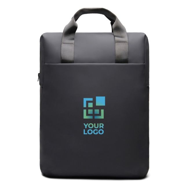 Mochila reciclada con bolsillo frontal y correa trasera de viaje 16