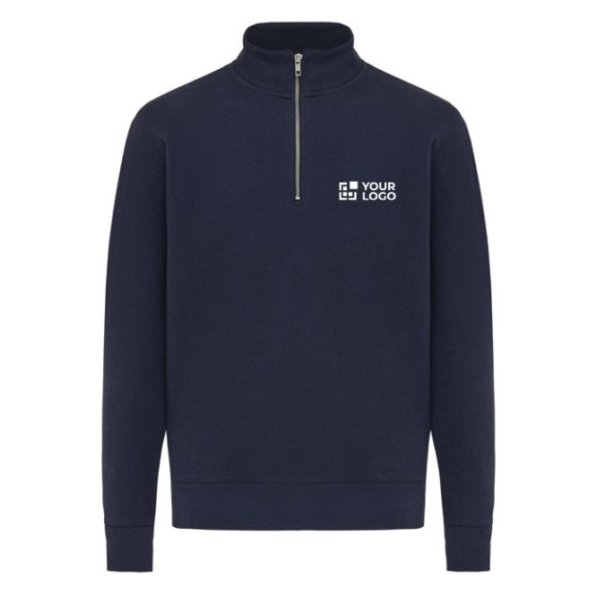 Jersey de media cremallera algodón reciclado modern fit 300 g/m2 Iqoniq Elgon 