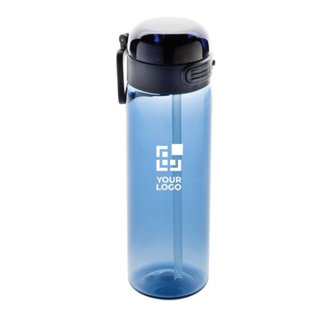 Botella deportiva en RPET con tapa antigoteo y pajita 800 ml