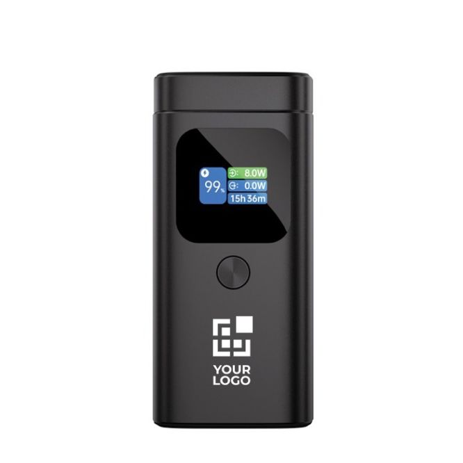 Powerbank de aluminio resistente y pantalla HQ a color 15.000 mAh