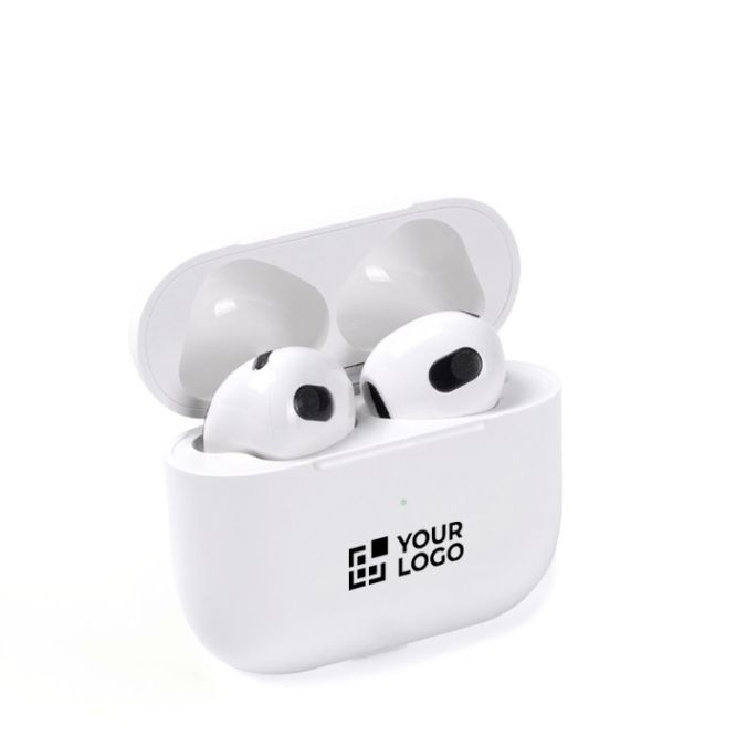 Auriculares inalámbricos con 3 horas de reproducción en estuche blanco