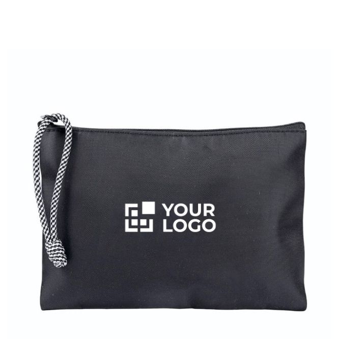 Neceser de nylon con cordón bicolor en la tirador 240 g/m2