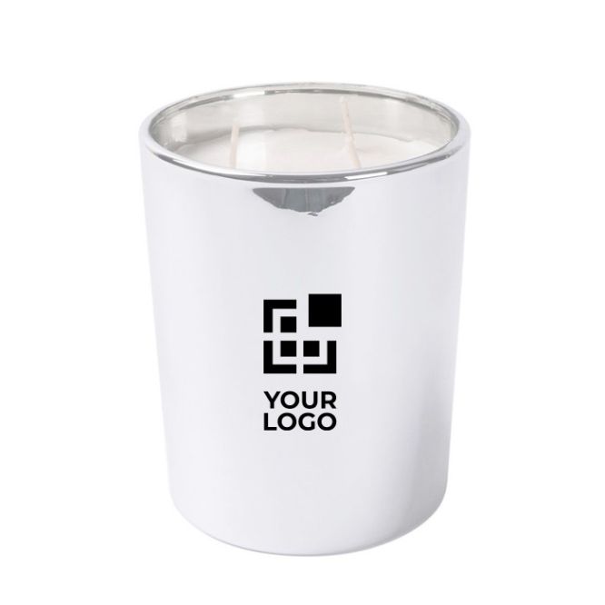 Vela con fragancia florales de 3 mechas en vaso de cristal brillante