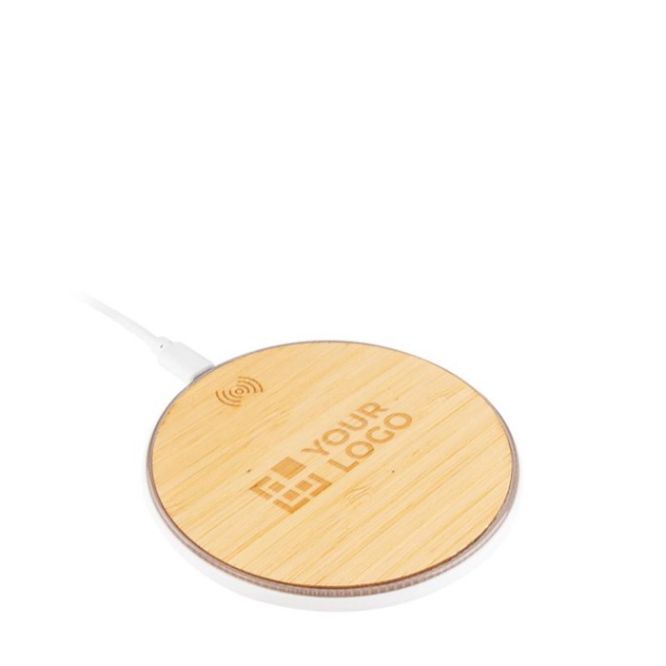 Cargador inalámbrico aspecto de bambú redondo Bamboo