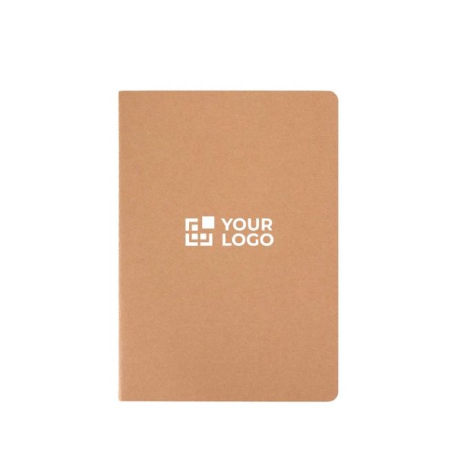 Libreta con tapa de cartón kraft y lomo cosido A5 hojas punteadas