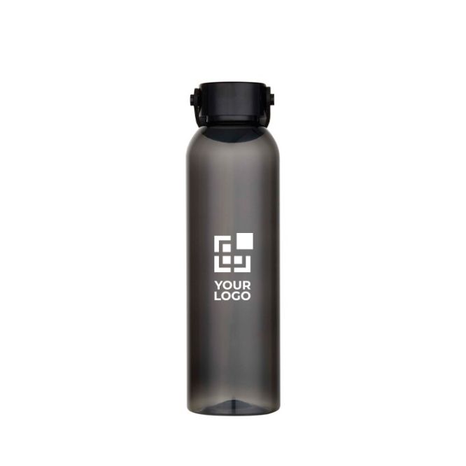 Botella de plástico reciclado con asa de silicona en la tapa 630ml