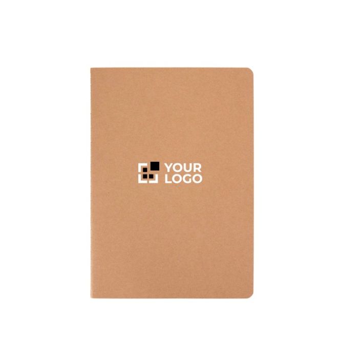 Libreta de papel kraft con lomo cosido visible A5 hojas a rayas