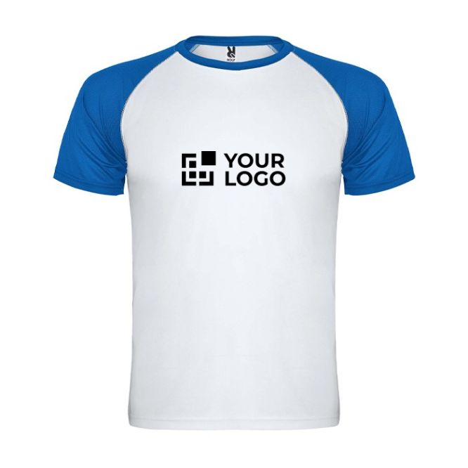 Camiseta sport infantil bicolor de manga corta 140 g/m2 Roly Indianápolis 